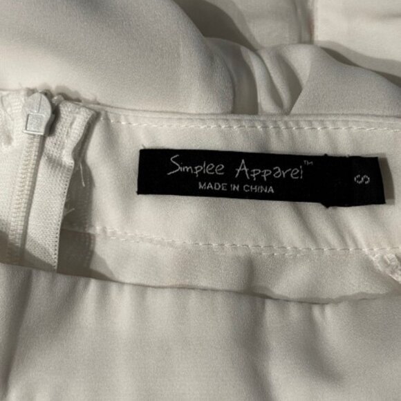 Simplee Apparel white long sleeve blouse size S - Picture 4 of 4